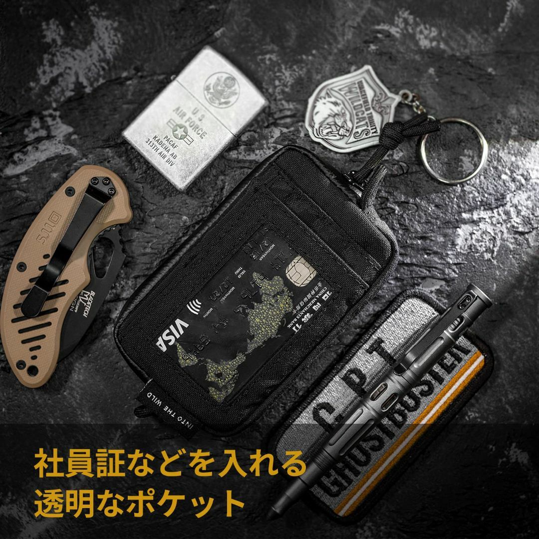 【色: ブラウン】ONETIGRIS カセットカードケース 小銭ケース 防水ジッ