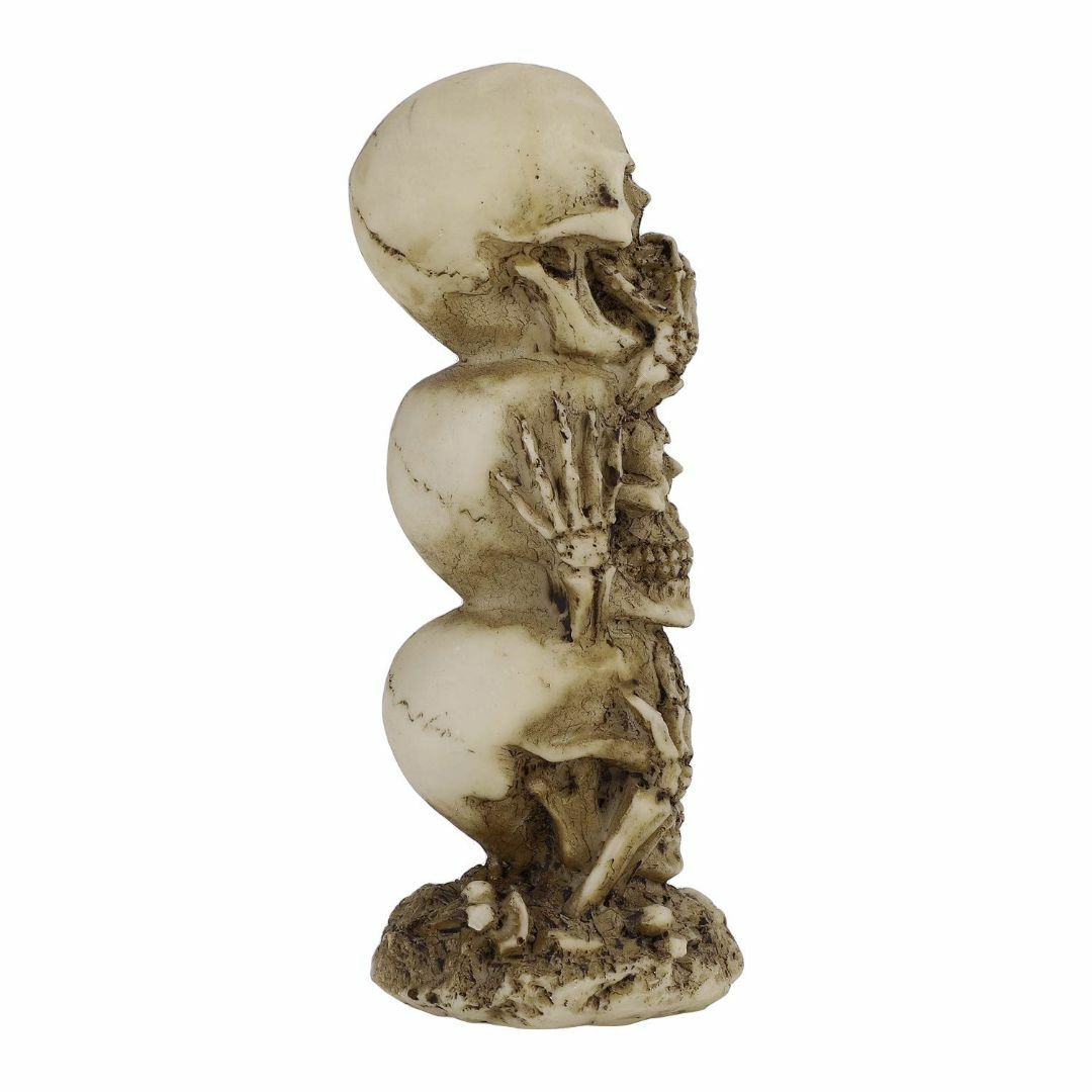 ハロウィン飾り 髑髏頭 3連髑髏頭 置物 樹脂スカル 骸骨 装飾品 不気味 恐怖