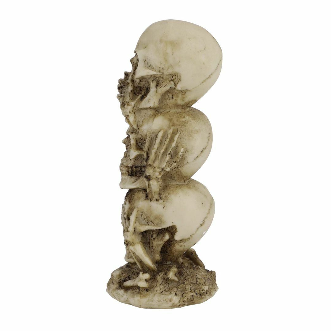 ハロウィン飾り 髑髏頭 3連髑髏頭 置物 樹脂スカル 骸骨 装飾品 不気味 恐怖