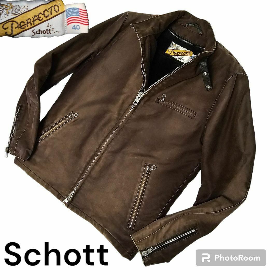 Schott（ショット）　牛革一部使用　2way　ライダースジャケット