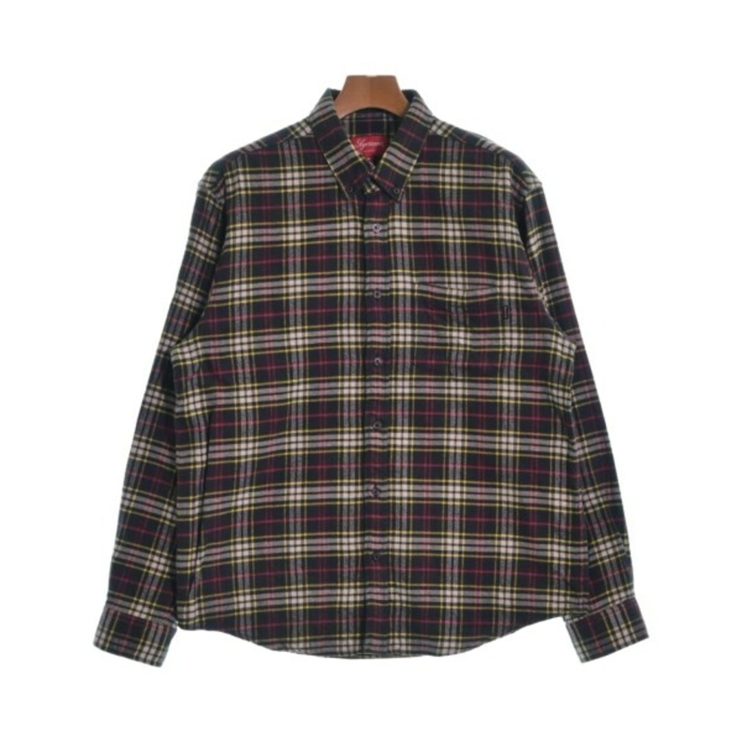 Supreme シュプリーム カジュアルシャツ M カーキx赤x黄(チェック