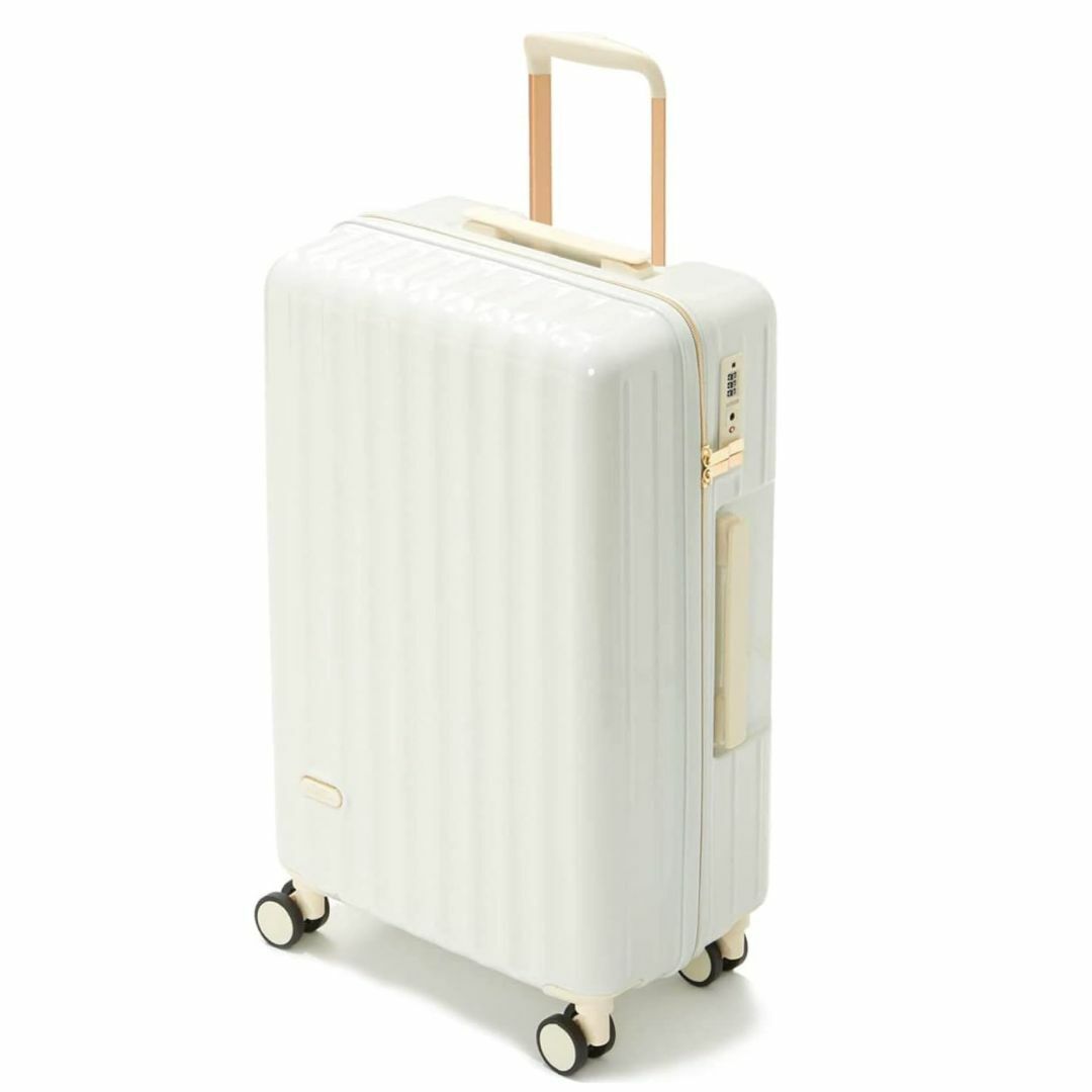 【色: Milk white】[Spyplan] スーツケース 機内持ち込み 拡