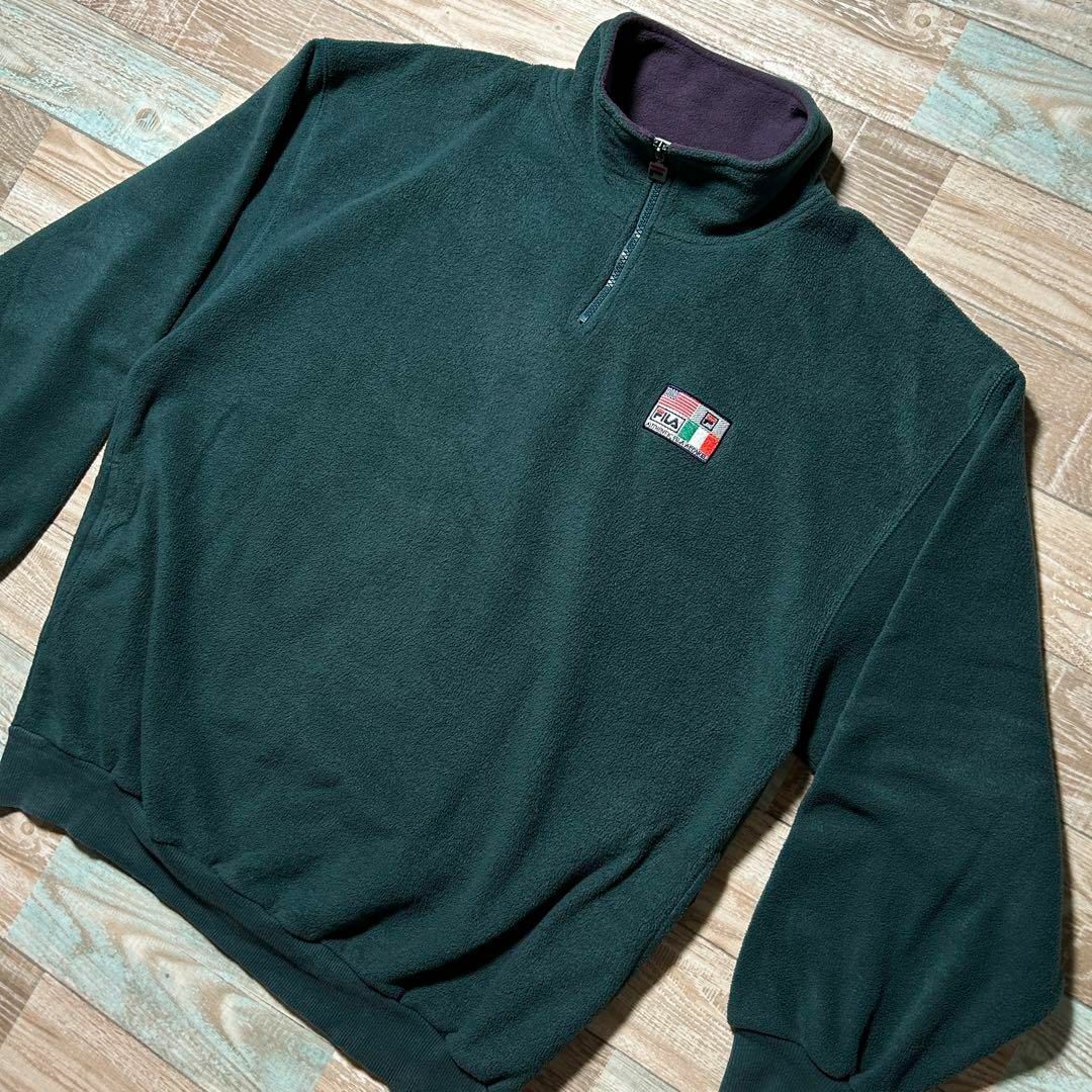 90s FILA フィラ フリース ハーフジップ アノラック アメリイタリア-