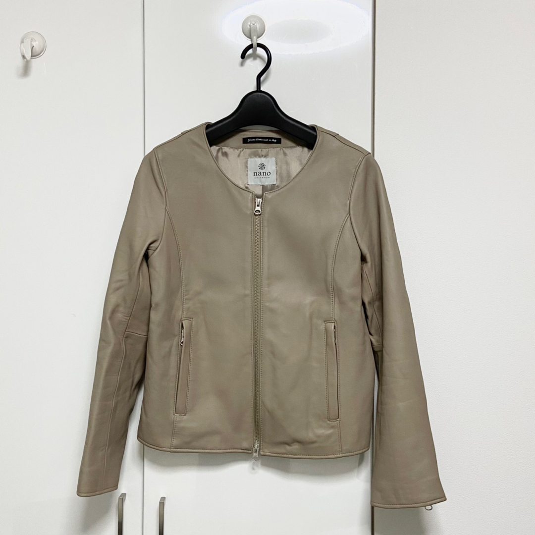 nano・universe - 美品 ナノユニバース ラムレザー ノーカラー nano・universe - 美品 ナノユニバース ラムレザー ノーカラー