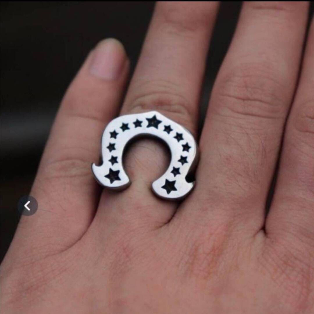 【A134】リング　メンズ　指輪　シルバー　ホースシュー　20号 メンズのアクセサリー(リング(指輪))の商品写真