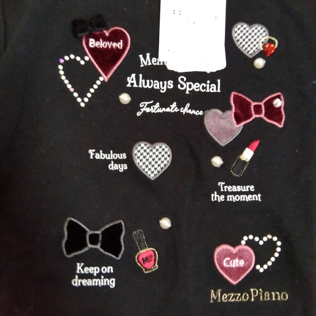 mezzo piano junior(メゾピアノジュニア)の140サイズ★新品★mezzo piano★ブラック★カットソー キッズ/ベビー/マタニティのキッズ服女の子用(90cm~)(Tシャツ/カットソー)の商品写真