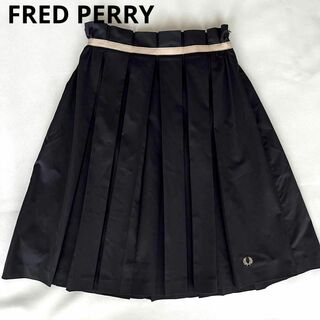 フレッドペリー(FRED PERRY)のFRED PERRY フレッドペリー　ロゴ　プリーツスカート 黒　Sサイズ(ひざ丈スカート)