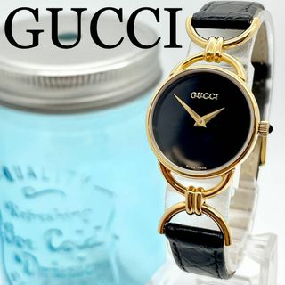 グッチ(Gucci)の427【美品】GUCCI グッチ時計　レディース腕時計　ブラック　ゴールド　希少(腕時計)