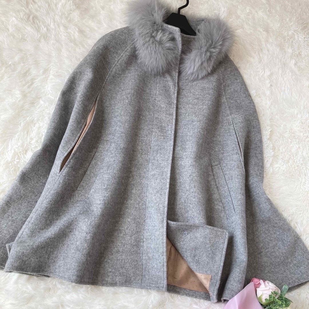 RUIRUE BOUTIQUE フォックスファー付きケープコートの通販 by ぷに|ラクマ