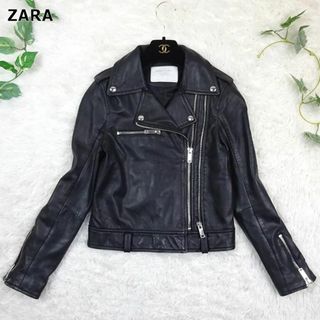 羊革♡ZARA レザージャケット ライダースジャケット 本革 ラムレザー 黒