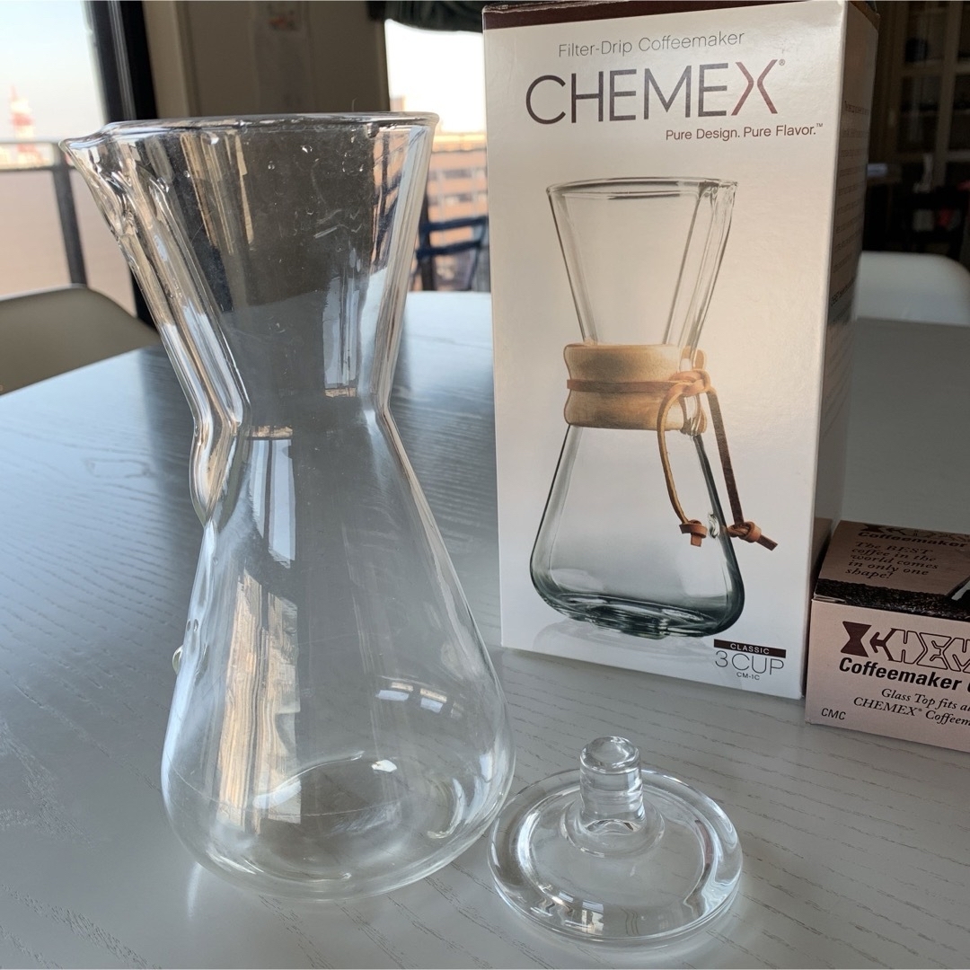 新品未使用CHEMEX 3カップ　別売ガラス蓋付き