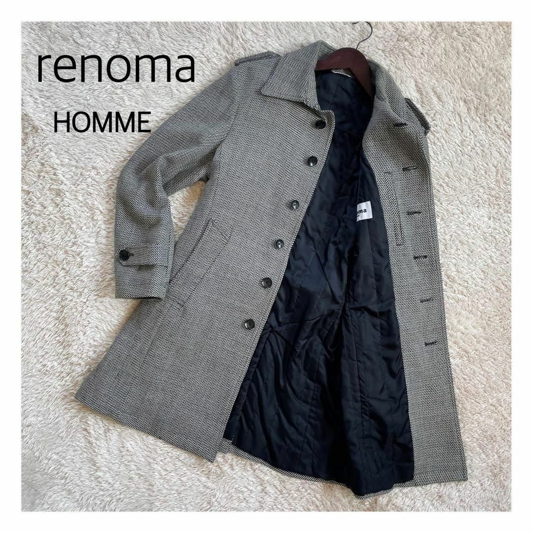 renoma HOMME ウールコート　千鳥柄