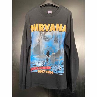 90'S NIRVANA ロンTシャツ ヴィンテージ Kurt Cobain(Tシャツ/カットソー(七分/長袖))