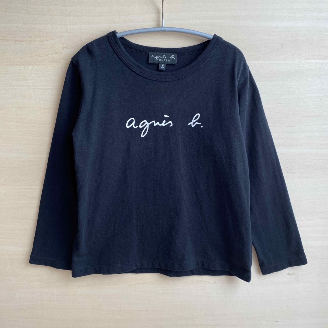 agnes b.(アニエスベー)のアニエスベー アンファン長袖Tシャツ8ans ブラック キッズ/ベビー/マタニティのキッズ服女の子用(90cm~)(Tシャツ/カットソー)の商品写真