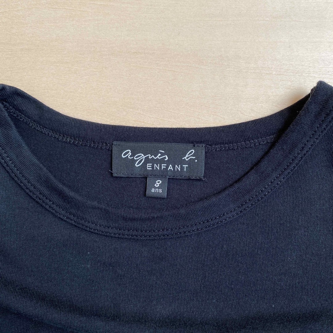 agnes b.(アニエスベー)のアニエスベー アンファン長袖Tシャツ8ans ブラック キッズ/ベビー/マタニティのキッズ服女の子用(90cm~)(Tシャツ/カットソー)の商品写真