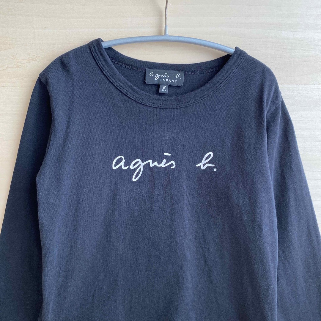 agnes b.(アニエスベー)のアニエスベー アンファン長袖Tシャツ8ans ブラック キッズ/ベビー/マタニティのキッズ服女の子用(90cm~)(Tシャツ/カットソー)の商品写真