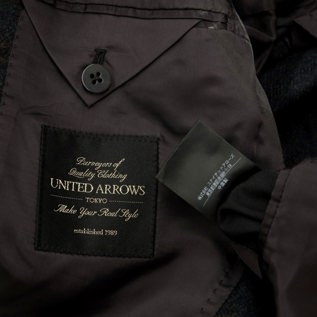 UNITED ARROWS(ユナイテッドアローズ)の【中古】ユナイテッドアローズ UNITED ARROWS ウール チェック テーラードジャケット ダークグリーンxブラウン【サイズ48】【メンズ】 メンズのジャケット/アウター(テーラードジャケット)の商品写真