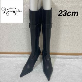 ギンザカネマツ(GINZA Kanematsu)の銀座かねまつ　ベルト付き　レザー　ロングブーツ　23cm(ブーツ)