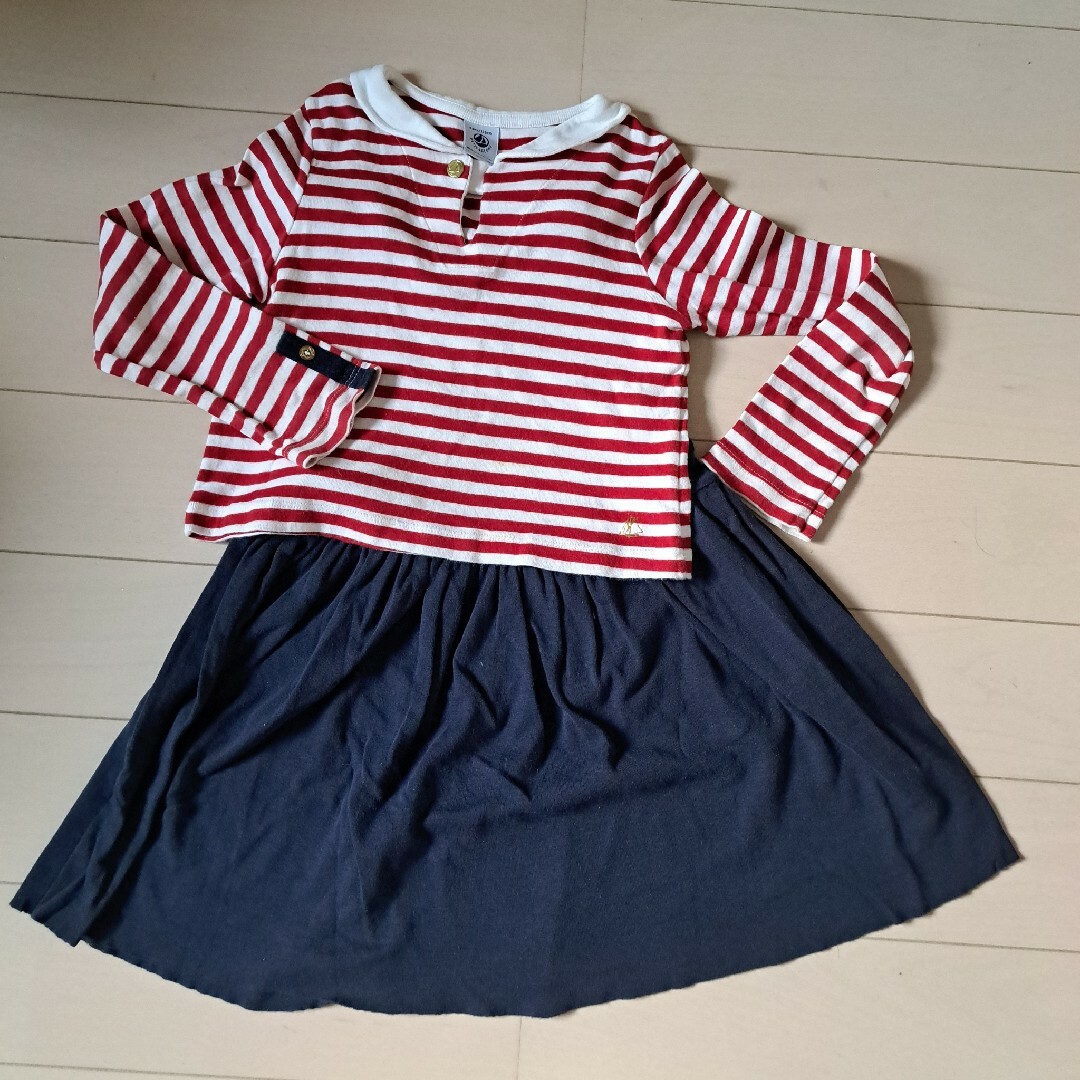 PETIT BATEAU(プチバトー)のプチバトー 6ans 116 セパレートワンピース キッズ/ベビー/マタニティのキッズ服女の子用(90cm~)(ワンピース)の商品写真