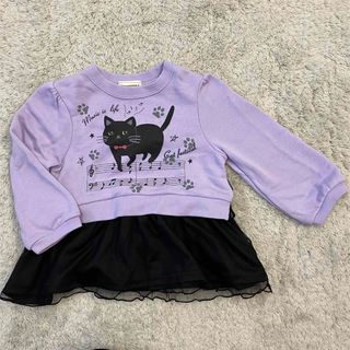 ショコラ(Chocola)のSTmamCHOCOLA トレーナー　猫　紫　90(Tシャツ/カットソー)