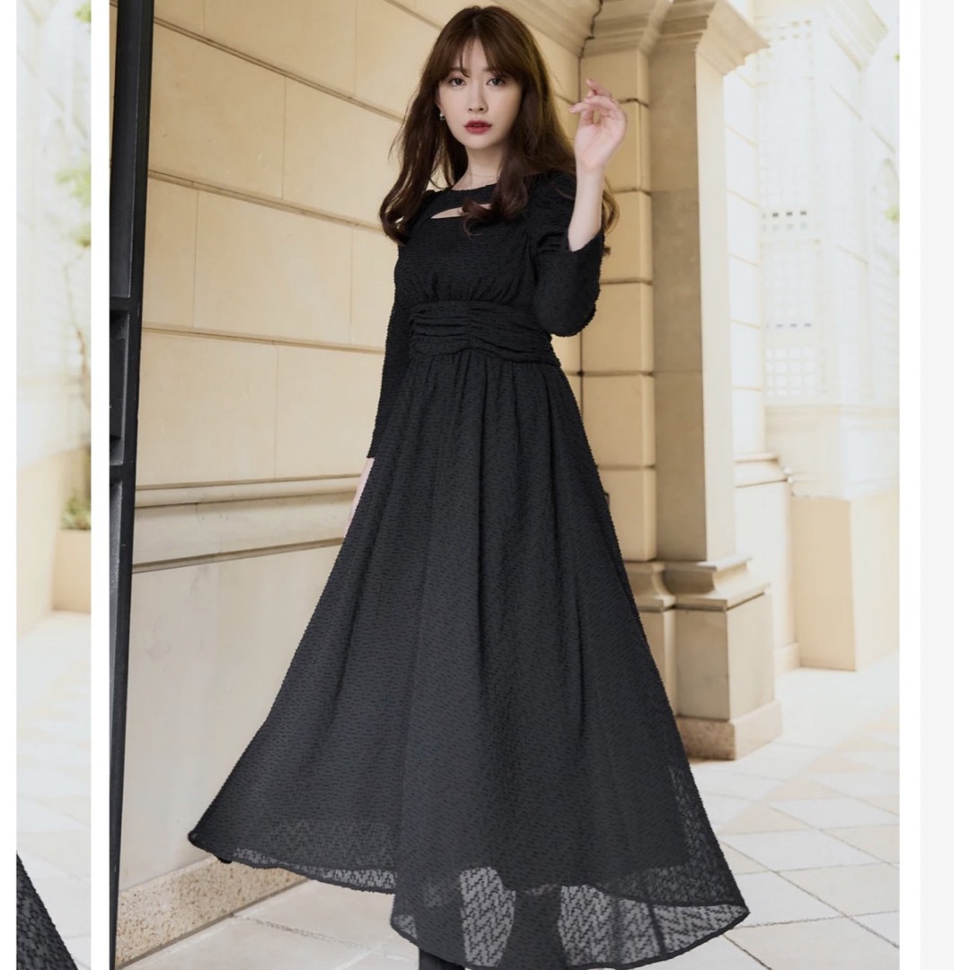 herlipto Jacquard Cut-Out Chiffon Dress