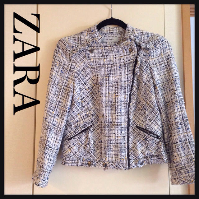 ZARA - ZARA ツイード ライダースジャケットの通販 by R.｜ザラならラクマ