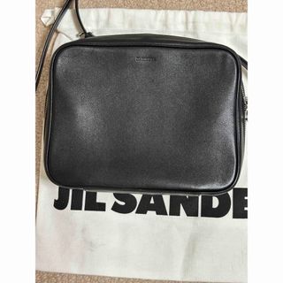 ジルサンダー(Jil Sander)の【短時間使用美品】ジルサンダー レザーショルダーバッグ　ブラック(ショルダーバッグ)