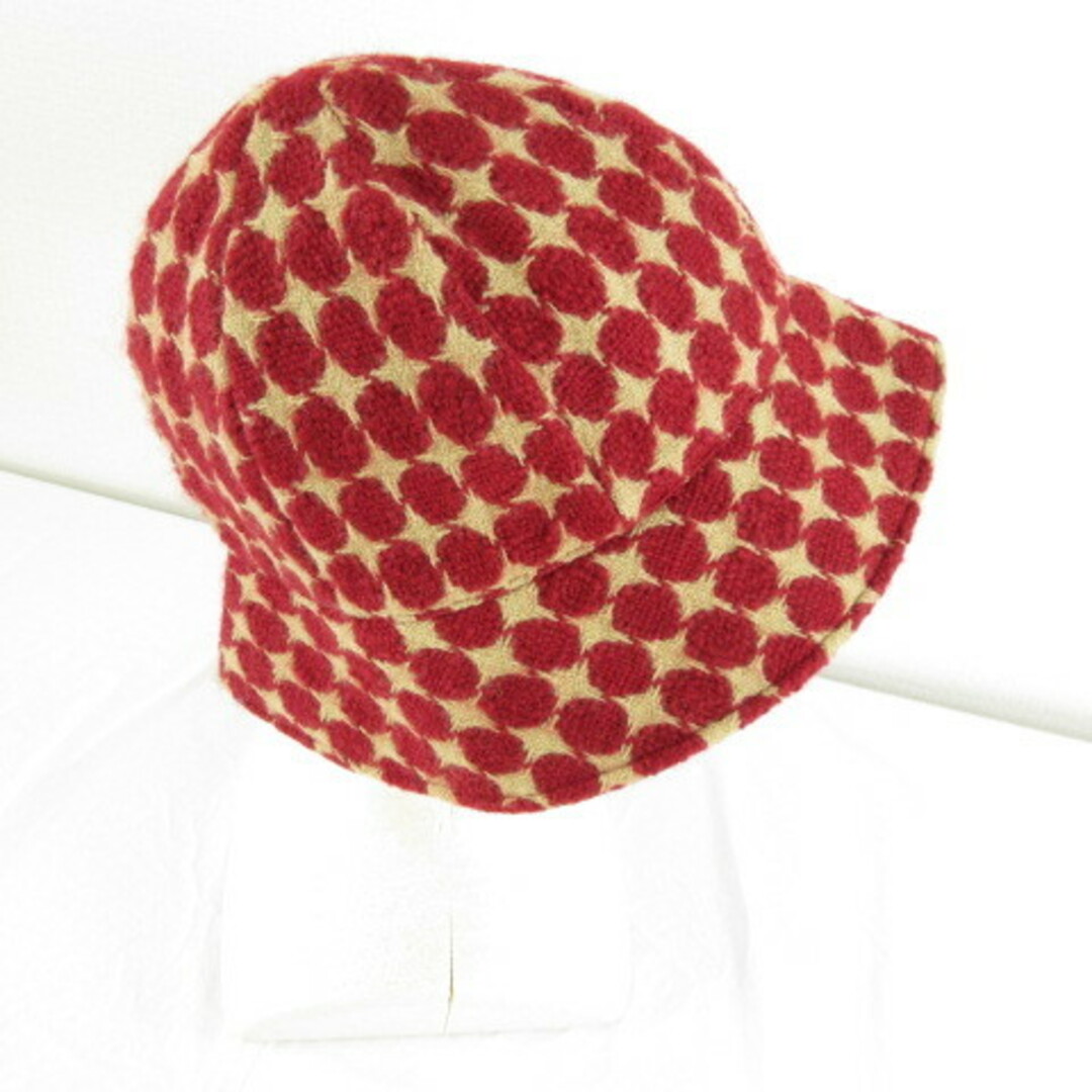 Jocomomola(ホコモモラ)のホコモモラ JOCOMOMOLA ウールハット 帽子 総柄 赤 ベージュ レディースの帽子(ハット)の商品写真