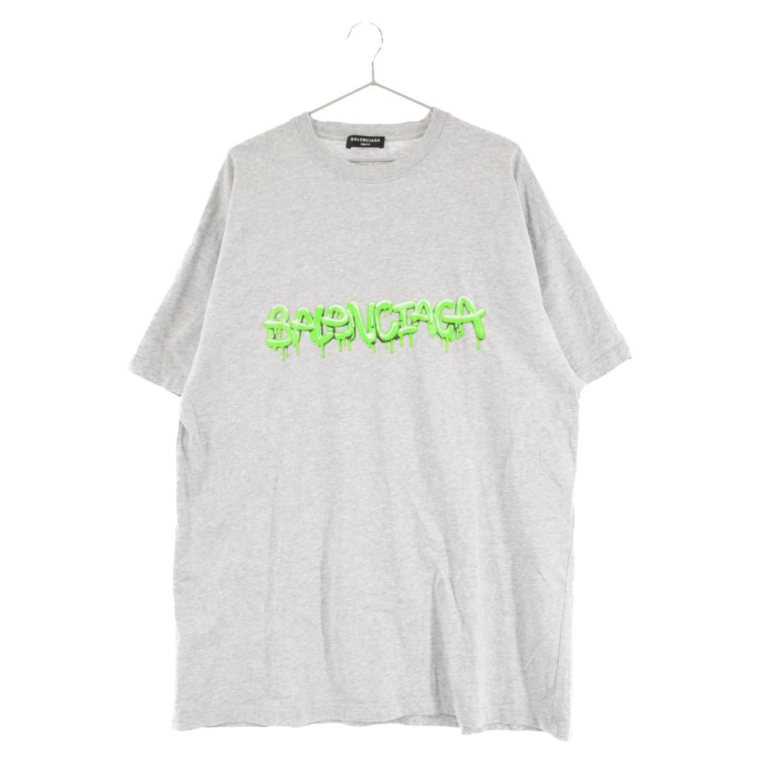 BALENCIAGA バレンシアガ 21AW Slime Graphic Logo Medium Fit Tee グラフィック ミディアムフィット半袖Tシャツ 半袖カットソー ロゴプリント 676589 TLVF1 グレー