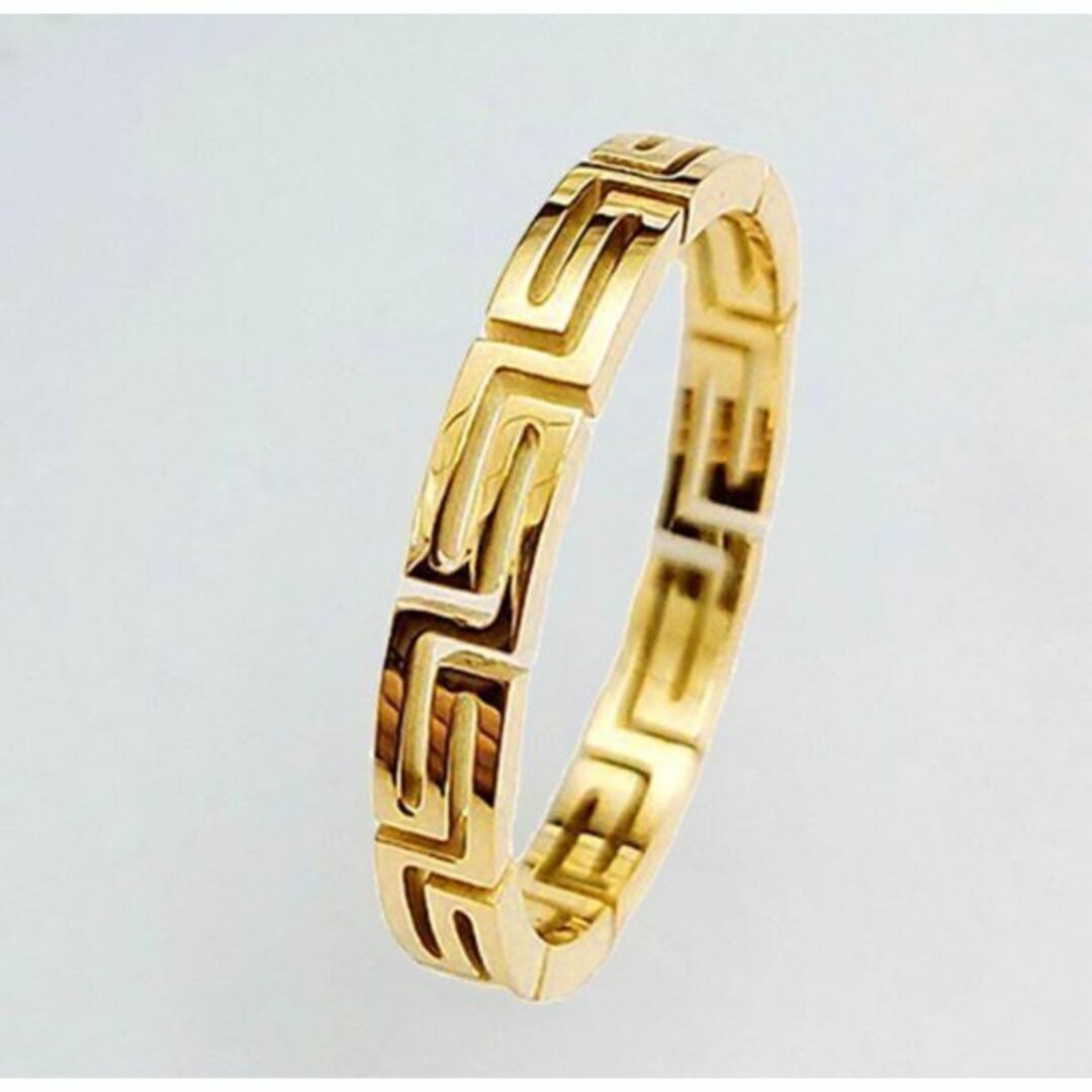 グレカ デザイン リング 指輪 ゴールド 10号 ユニセックス 新品 メンズのアクセサリー(リング(指輪))の商品写真