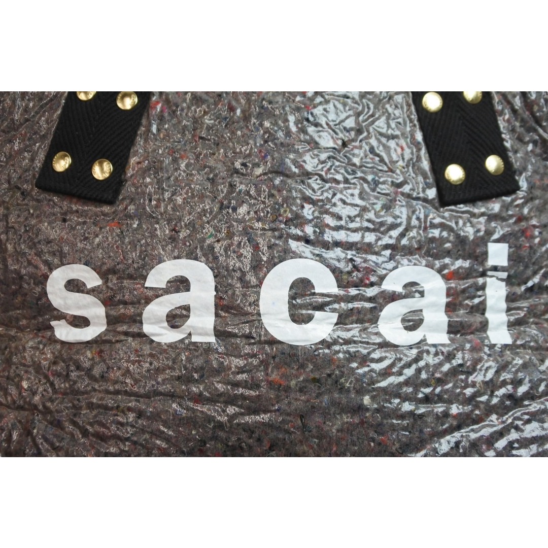 Sacai サカイ トートバッグ サウンドプルーフ トートバッグ 本店限定 M グレー 21SS ゴールド金具 美品  55621