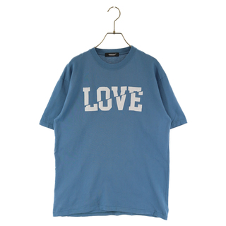 アンダーカバー(UNDERCOVER)のUNDERCOVER アンダーカバー 23SS LOVEサテンパッチ半袖Tシャツ ブルー UC1C9802(Tシャツ/カットソー(半袖/袖なし))