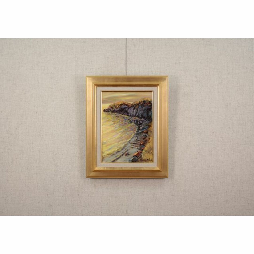 ★新春福袋2024★ 肉質油絵 額装仕上げ品 竹内敏彦 小川のある並木道 絵12号 横 絵画