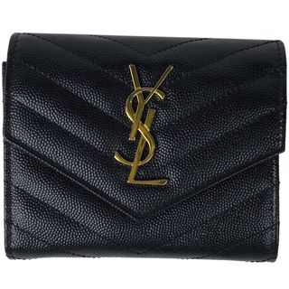 サンローラン 二つ折り 財布 レディース ウォレット YSL ブラック 新品 523277