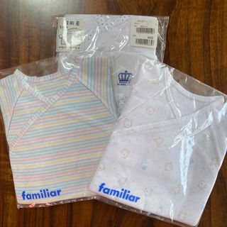 ファミリア(familiar)の未開封familiar短肌着50〜60 おまけ3枚つき(肌着/下着)