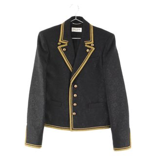 サンローラン(Saint Laurent)のSAINT LAURENT PARIS サンローランパリ 20SS フラワージャガードナポレオンジャケット ブラック/ゴールド 597960(フライトジャケット)