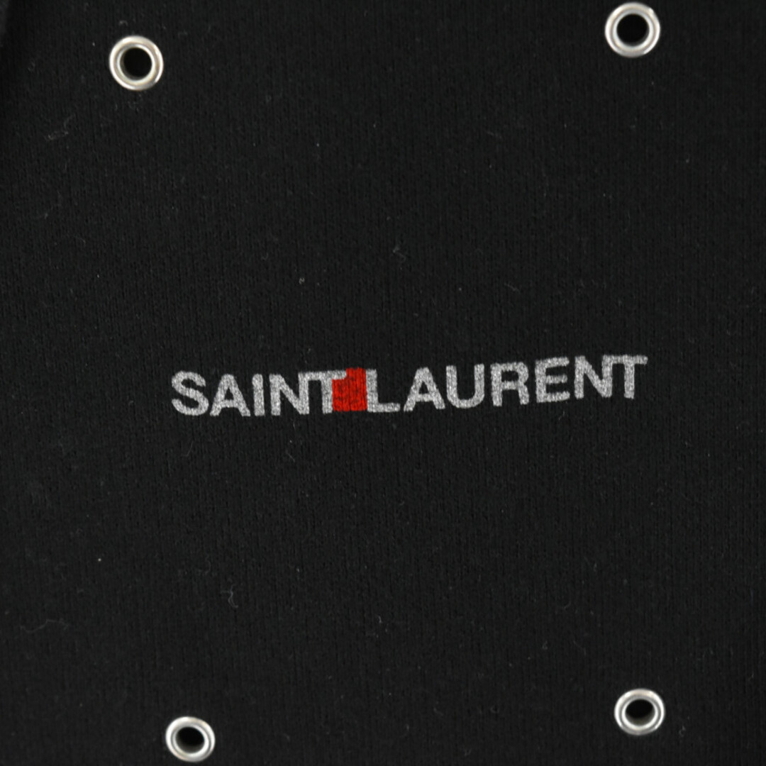 SAINT LAURENT PARIS サンローランパリ ロゴプリント プルオーバーパーカー ブラック 632418 YBQZ2