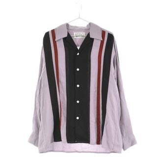 WACKO MARIA ワコマリア 22AW THREE-TONE 50'S SHIRT スリートーンオープンカラー長袖シャツ パープル