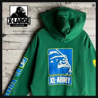 エクストララージ(XLARGE)の【即完売】エクストララージ☆ARMY ビッグロゴ コラボ パーカー　希少カラー(パーカー)