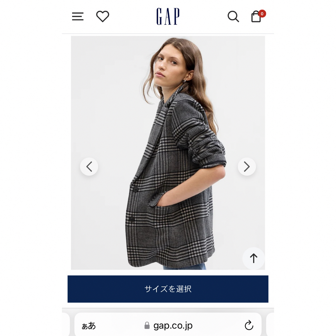 GAP(ギャップ)のプレイド ウールブレザー レディースのジャケット/アウター(テーラードジャケット)の商品写真