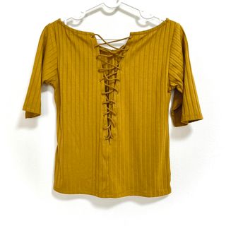 ムルーア(MURUA)の【新品、未使用】MURUA バックオープンハーフスリーブTOPS(Tシャツ(半袖/袖なし))