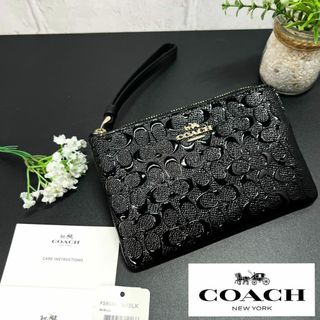 コーチ(COACH)の✨正規品＆極美品‼️✨ コーチ シグネーチャー パテント コーナージップ財布(コインケース)