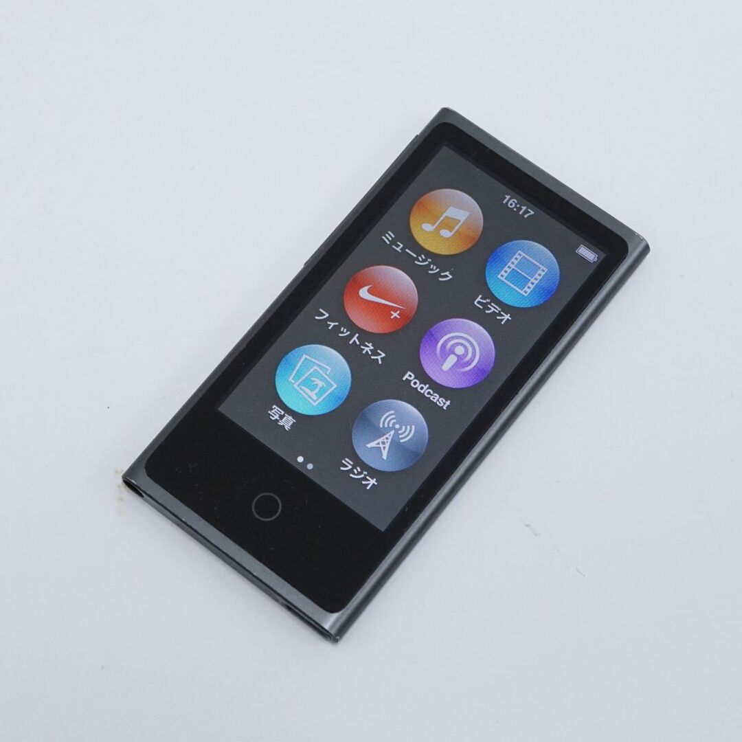 Apple アップル iPod nano 16GB USED美品 第7世代 スペースグレイ MKN52J A1446 アイポッド ナノ 完動品 T V9205