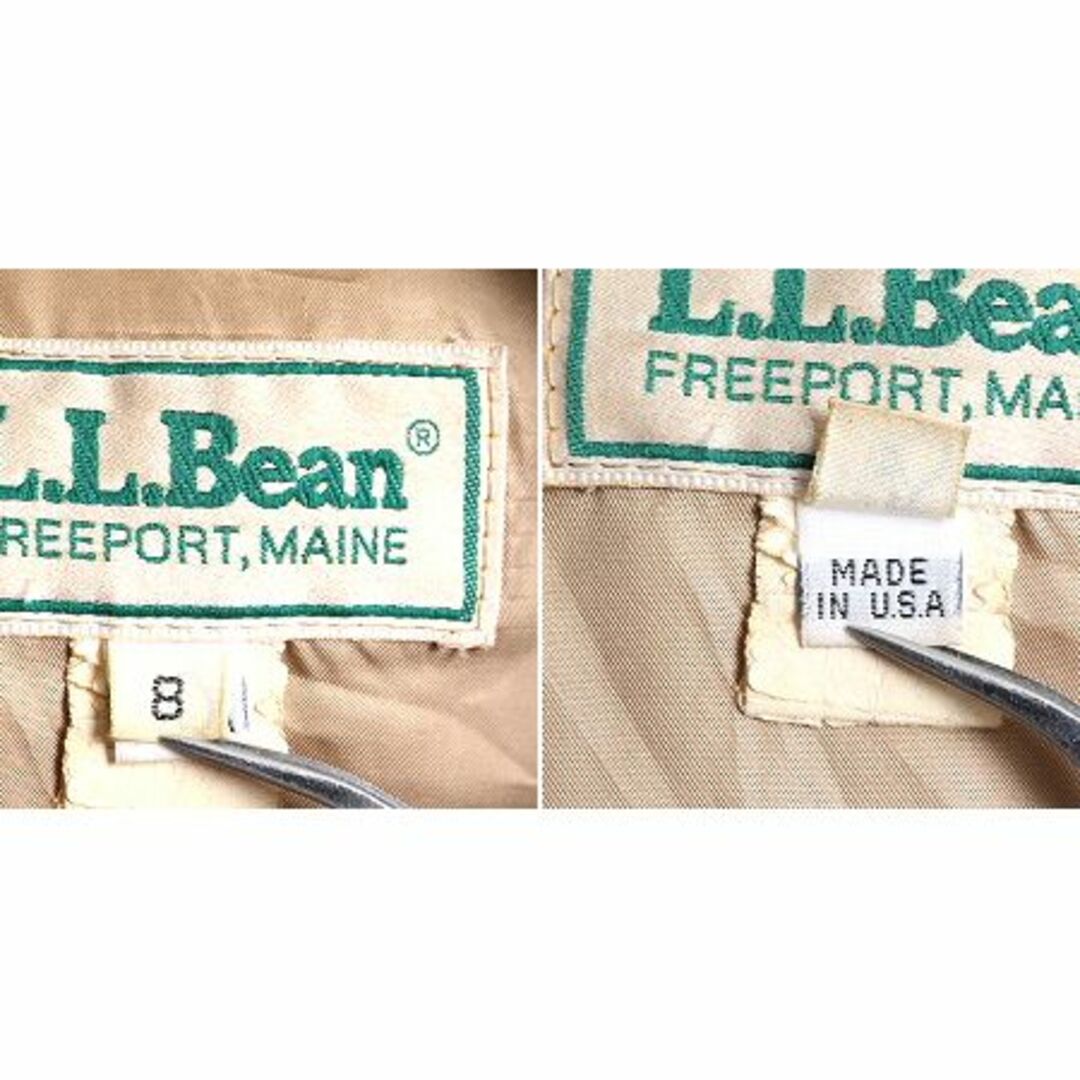 L.L.Bean(エルエルビーン)の80s 90s USA製 エルエルビー 中綿 本革 レザー ジャケット XS 茶 レディースのジャケット/アウター(ライダースジャケット)の商品写真