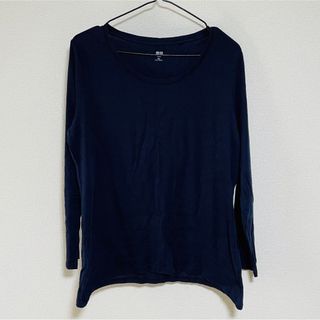 ユニクロ(UNIQLO)のユニクロ　スピーマコットン　長袖　カットソー　Tシャツ　ネイビー　XXL  紺(Tシャツ(長袖/七分))