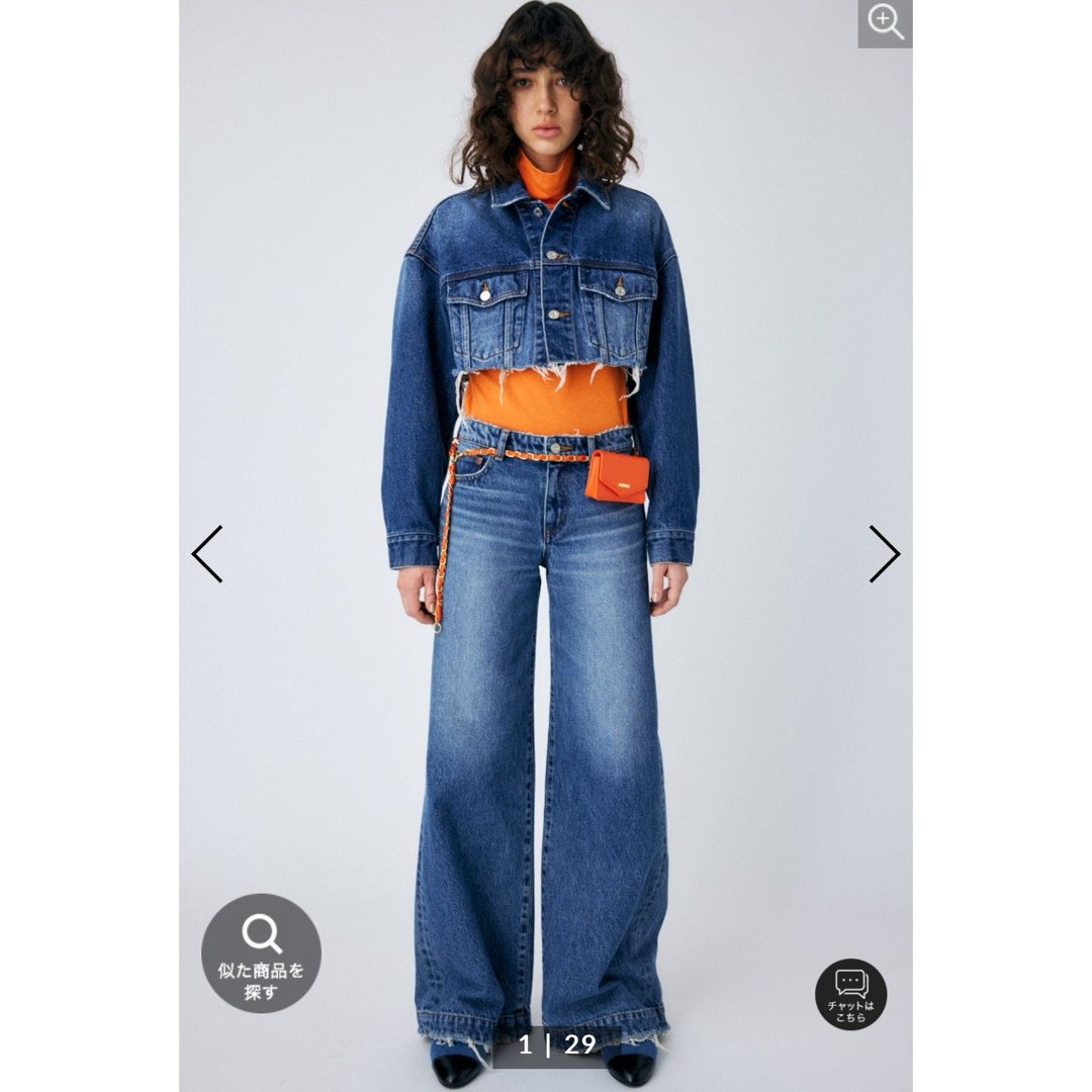 moussy(マウジー)のmoussy CUT OFF WIDE LEG STRAIGHT jeans メンズのパンツ(デニム/ジーンズ)の商品写真