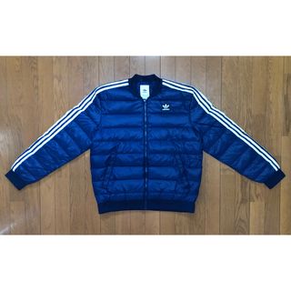 アディダス(adidas)の美品 adidas オリジナルス キルティング ダウンジャケット XL O 紺(ダウンジャケット)