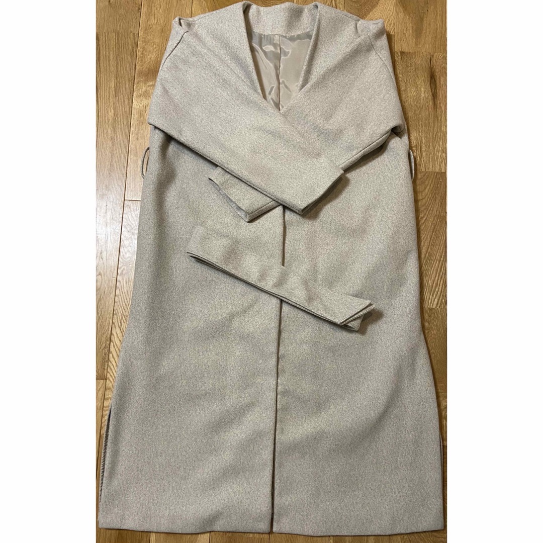 【美品】BLATE ノーカラーコート ロングコート リボン付きコート 4