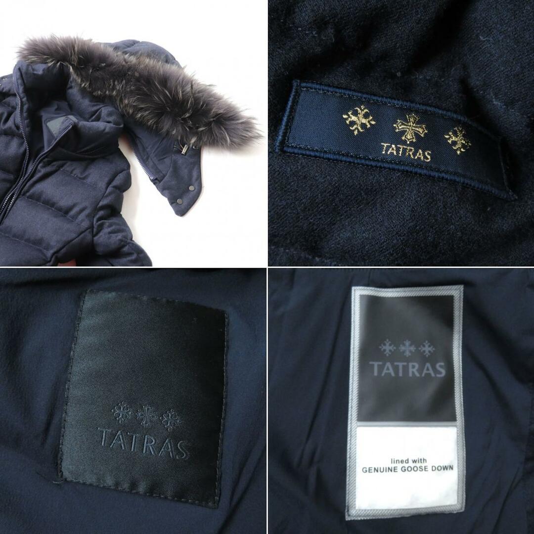 美品★正規品 タトラス 18AW LTA18A4571 LAVIANA ラヴィアナ ファー・フード付 ZIP UP ウールダウンコート レディース 紺 01 ポーランド製 h07-st30316-203