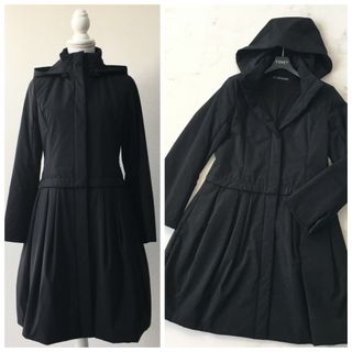 良品✨FOXEY タキシードクッションコート　中綿　グレー　美ライン　38  S